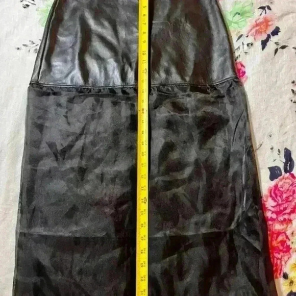 NWOT Forever 21 Sheer Faux Leather Midi Skirt Jr. Size Medium - Picture 8 of 14